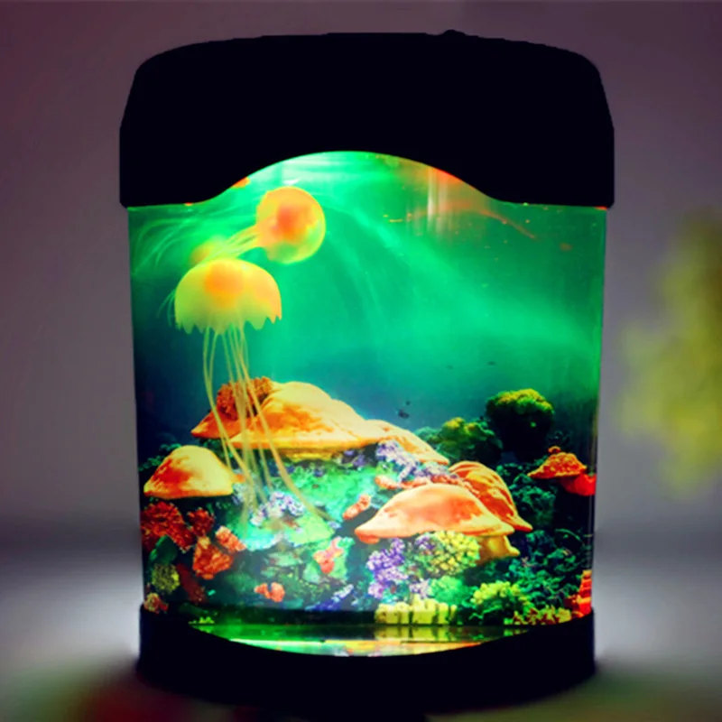 

Aquarium Night Light Lamp LED Light Artificial Seajelly Tank Swimming Mood Lamp for Home Desk Decor Store
