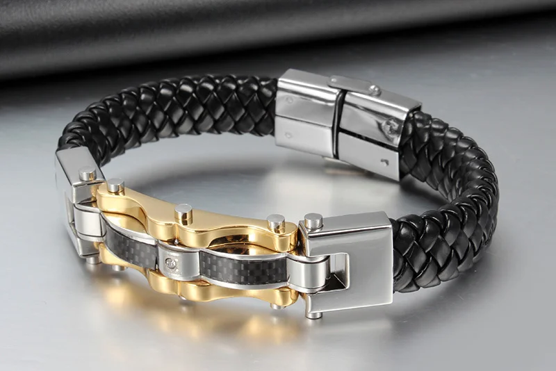 Мужской браслет из натуральной кожи золотистого цвета|bracelets for|charm braceletmen bracelet |