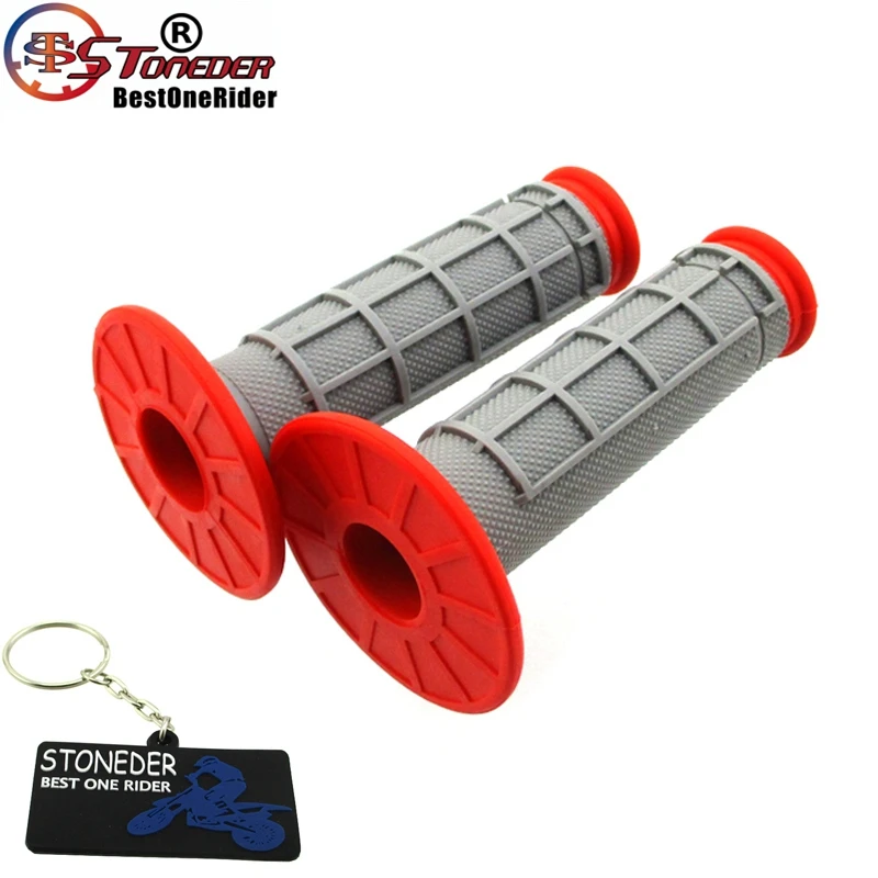 Серые красные ручки для CRF50 XR50 SSR YCF IMR Atomik Thumpstar RMZ450 DR DRZ Kawasaki KX125 KX250 KX250F KX450F KLR|Ручки