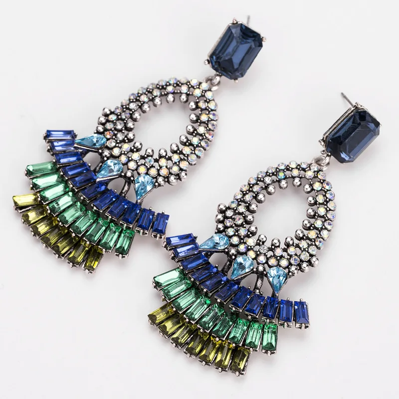 2019 новые американские преувеличенные модные серьги со стразами большие