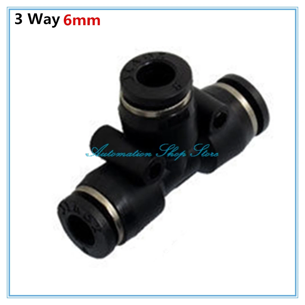 5 шт. Т Тип Пневматический от 6 мм до быстроразъемный Тройник фитинги PE6|pneumatic 6mm|push