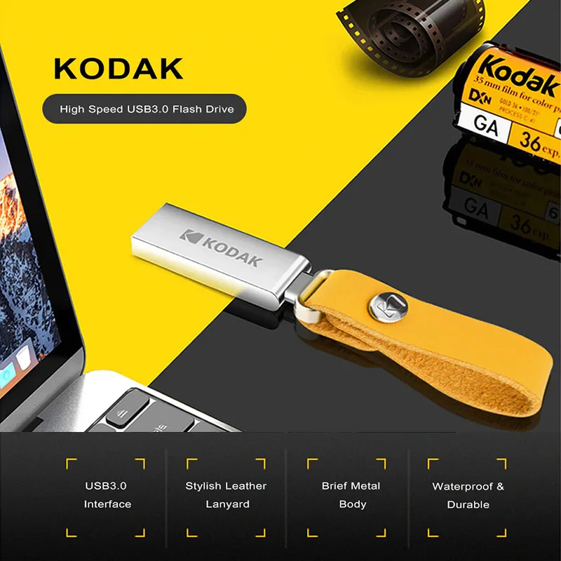 Kodak K123 usb 3 1 металлический USB флеш накопитель 16 ГБ 32 64 Гб 128 0 U диск| |