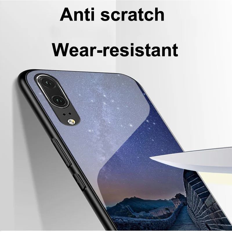 5 8 &quotчехол для Huawei P20 wolf lady закаленное стекло силиконовая рамка Жесткий Чехол P 20