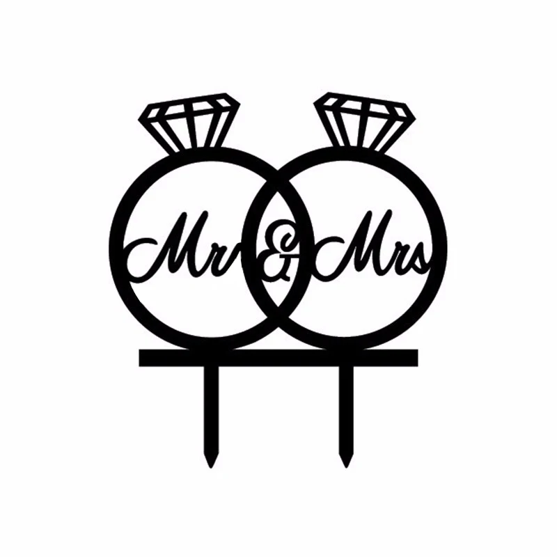 Tronzo 2019 новые акриловые кольца с изображением торта Mr & Mrs милые птицы