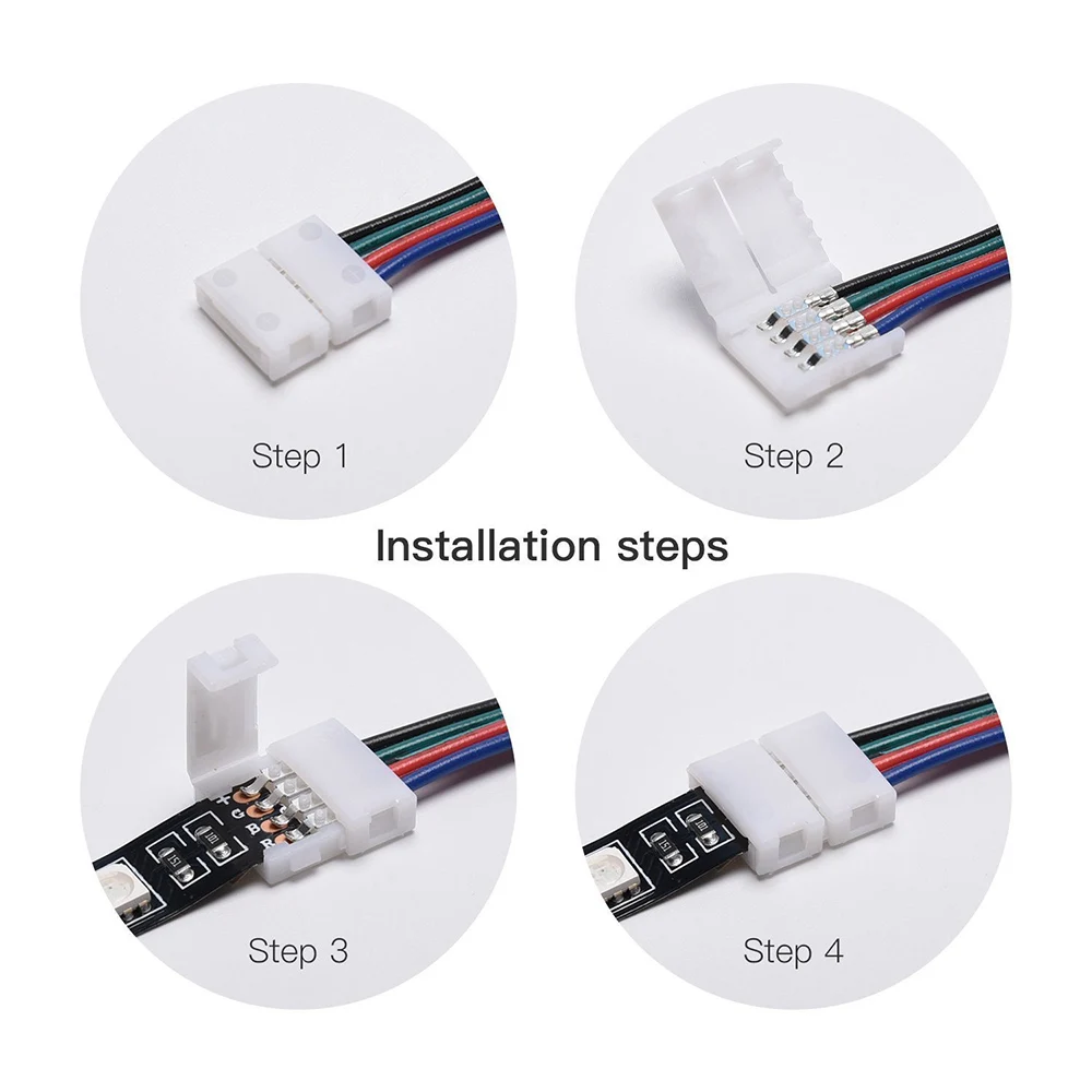 Светодиодная лента rgb 10 мм 3 шт. 4 контактный l образный Бесконтактный разъем и