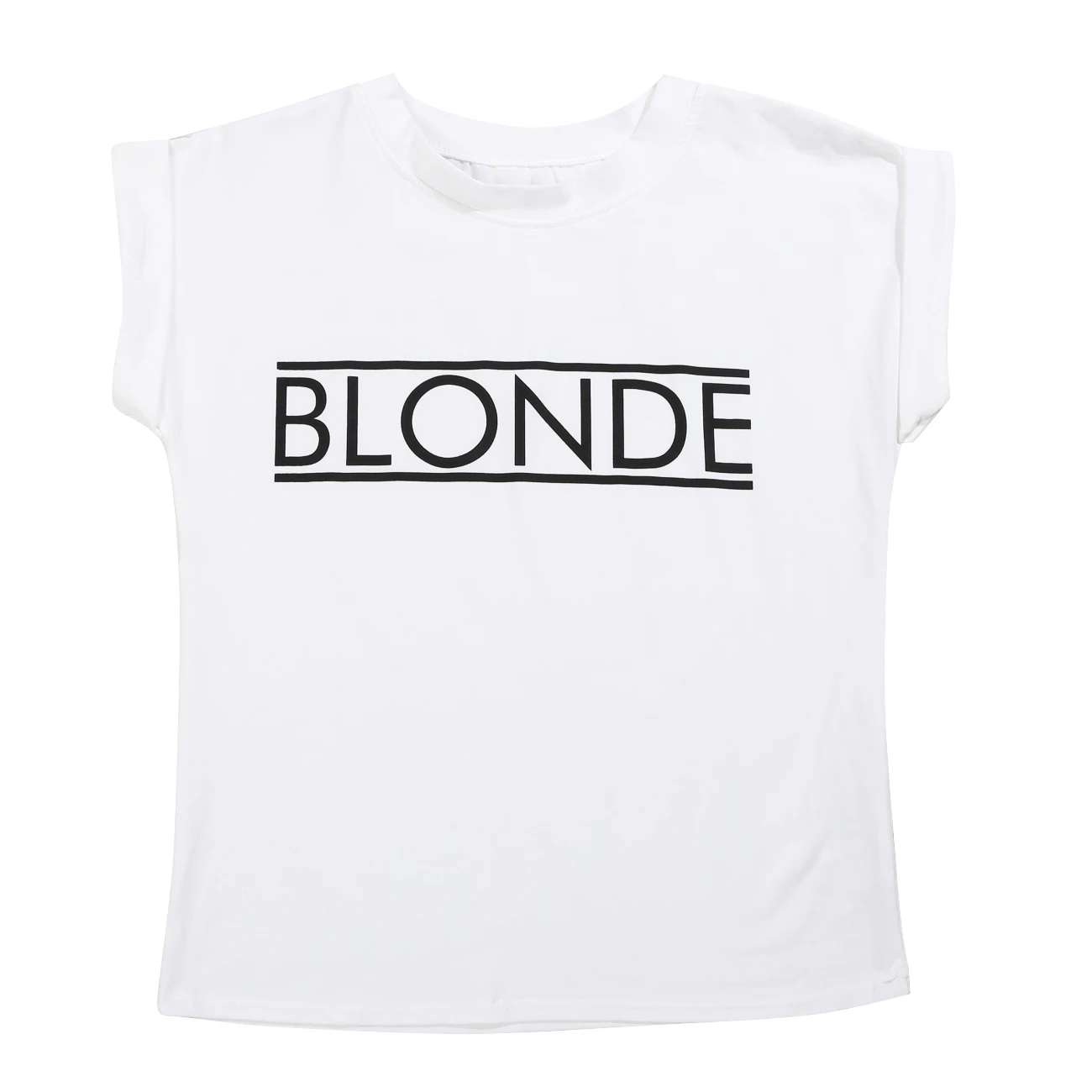 BLOND White Горячая Распродажа, женские летние футболки с буквенным принтом, свободные, короткий рукав, модные повседневные топы, футболки, тройник, брюнет и блонд - Цвет: BLOND White