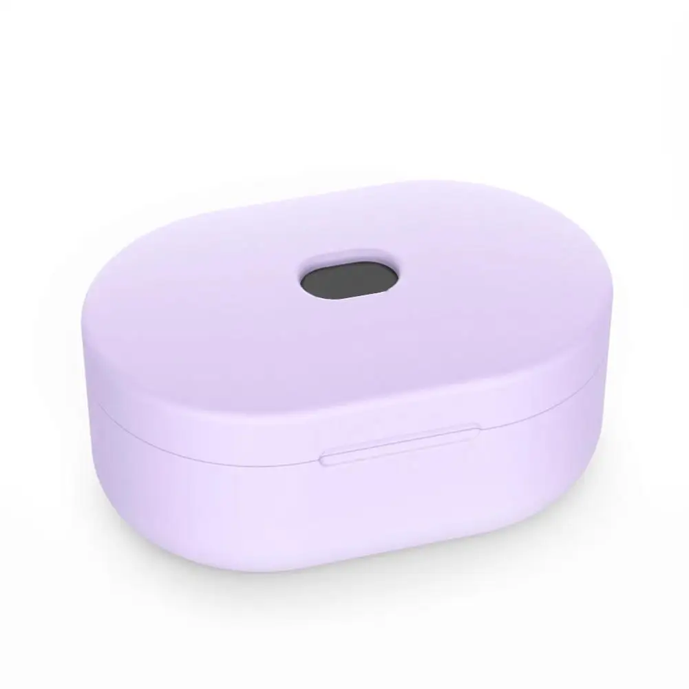 Purple Гибкий силиконовый защитный чехол для Xiaomi Redmi Airdots TWS Bluetooth наушники Версия гарнитура аксессуары - Color: Purple