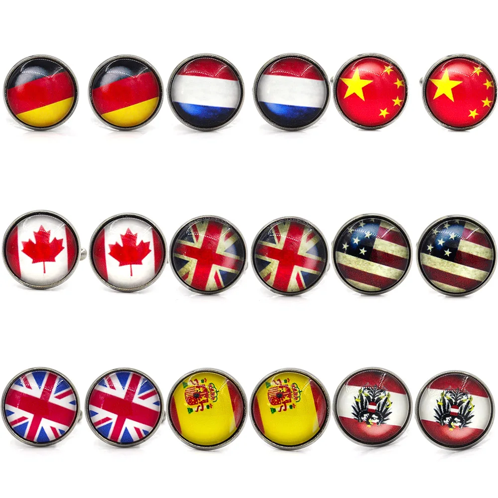 MeMolissa горячая Распродажа новинка винтажные запонки с изображением флага мира