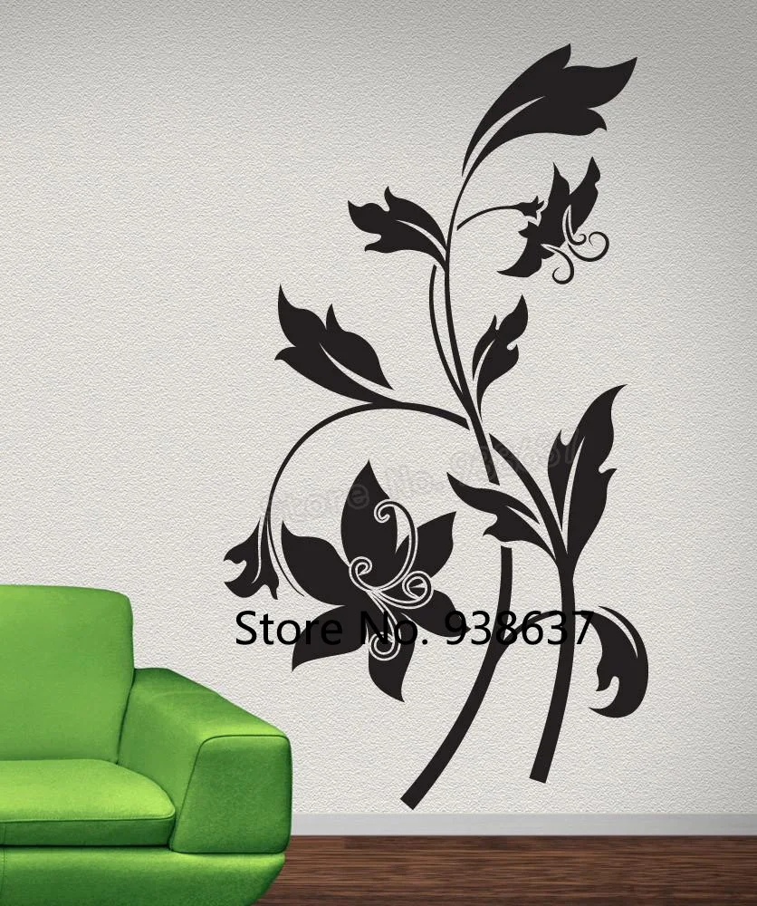 Художественные наклейки с лилиями ZB513 съемные виниловые на стену для украшения