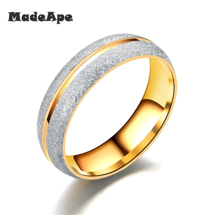 MadApe новые полые кольца для пар золотого цвета из нержавеющей стали обручальное