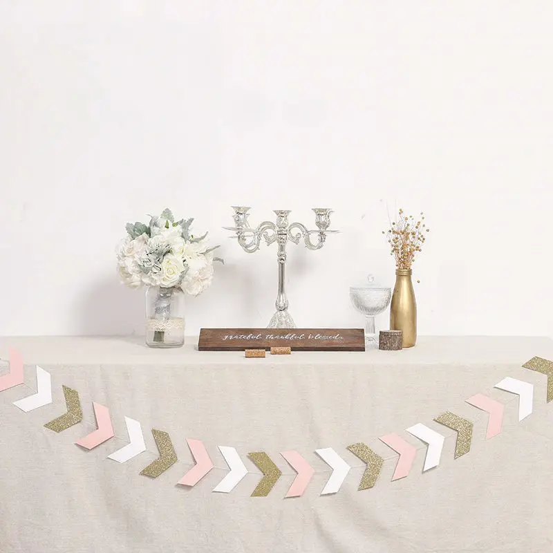 9 шт. День Святого Валентина Геометрическая стрелка ПРИШИТАЯ бумага Гарланд