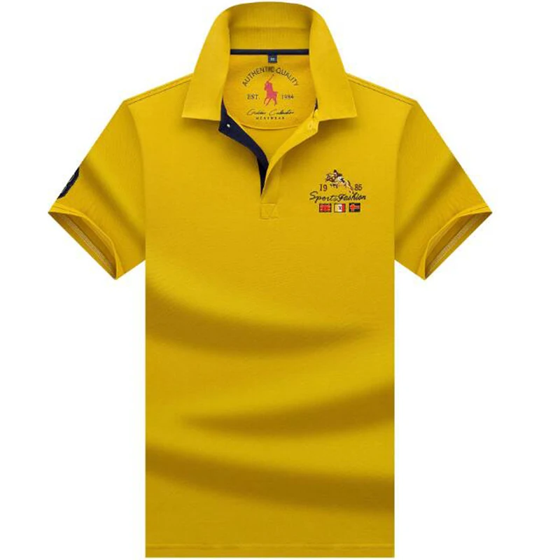 Летняя рубашка поло 2019 Новая мужская с коротким рукавом качественная брендовая