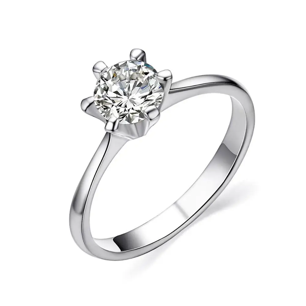 Whit Gold UMODE 1ct циркониевые винтажные обручальные кольца для женщин, дамские кольца, роскошные брендовые модные ювелирные изделия JR0012C - Цвет основного камня: Whit Gold