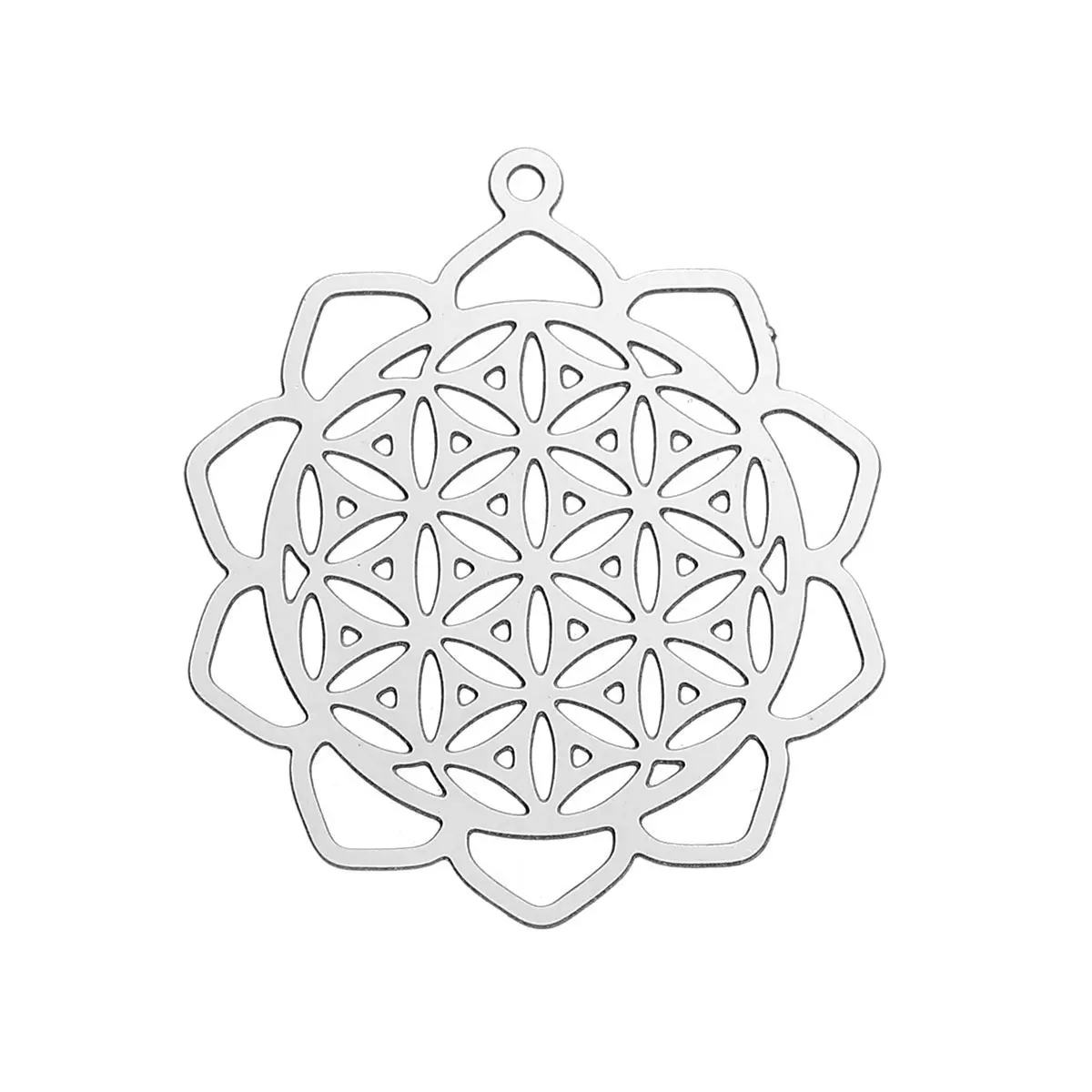 5-100 шт из нержавеющей стали полые цветы жизни амулеты для браслетов ожерелья 3 5 см