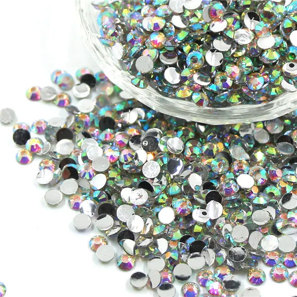 Crystal AB 1000 шт, стразы из смолы, круглые, 4 мм, камни и кристаллы для одежды, телефона, наклейки, алмазное сверло для рукоделия, аксессуары для женщин - Цвет: Crystal AB