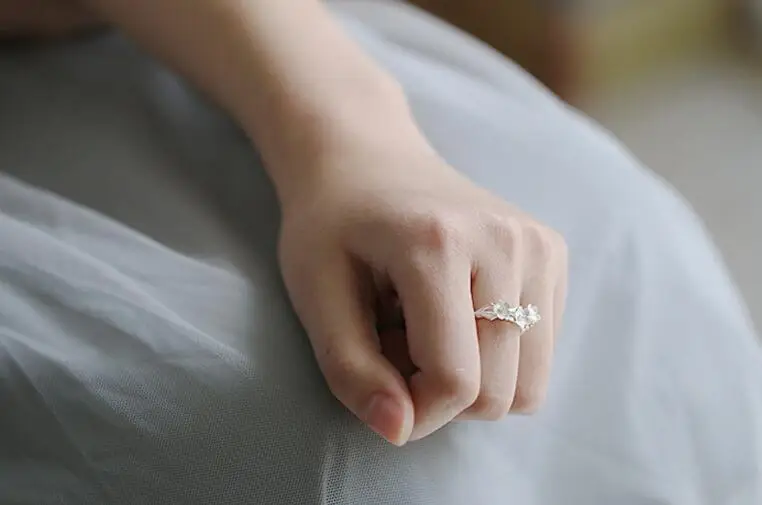 925 пробы серебряные кольца ручной работы с цветком сливы для женщин anillos mujer S-R50