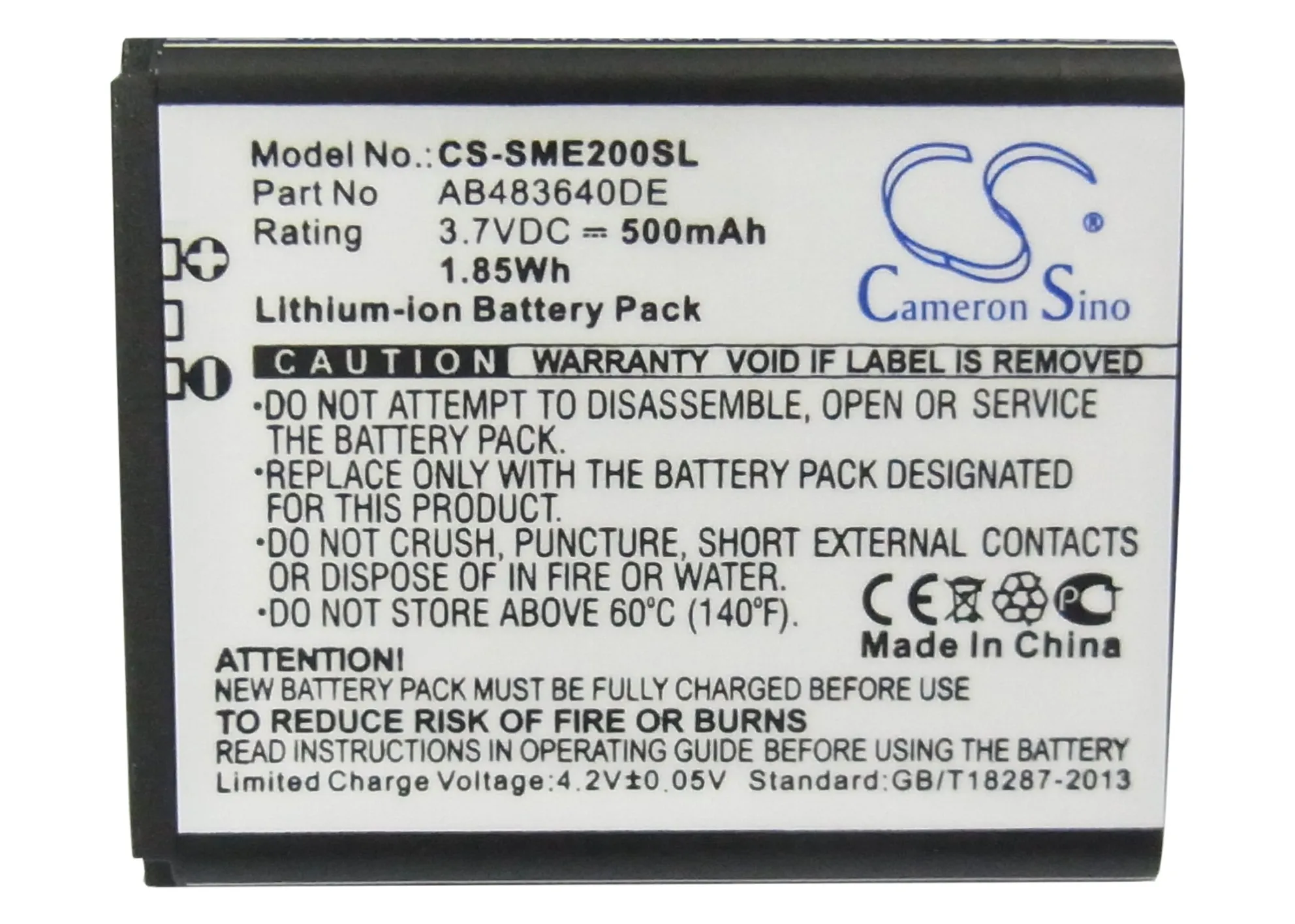 Cameron sino 500 мАч батарея AB483640CC AB483640DE AB483640DU для samsung E200 Eco SCH S259 SGH E208 J150|Цифровые