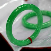Женский тонкий браслет с зеленым камнем Water Run МИЛЫЙ натуральный