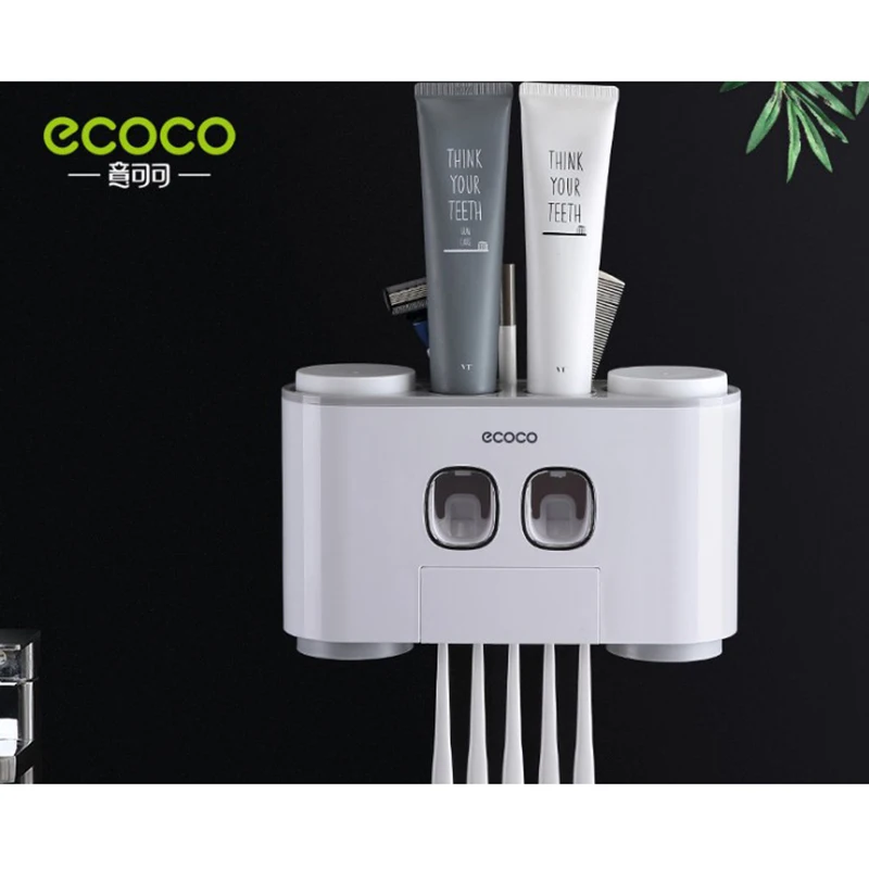 Automatic Toothpaste Extruder Toothbrush Rack Wall-mounted Bathroom Dust-proof Fittings Suite | Дом и сад