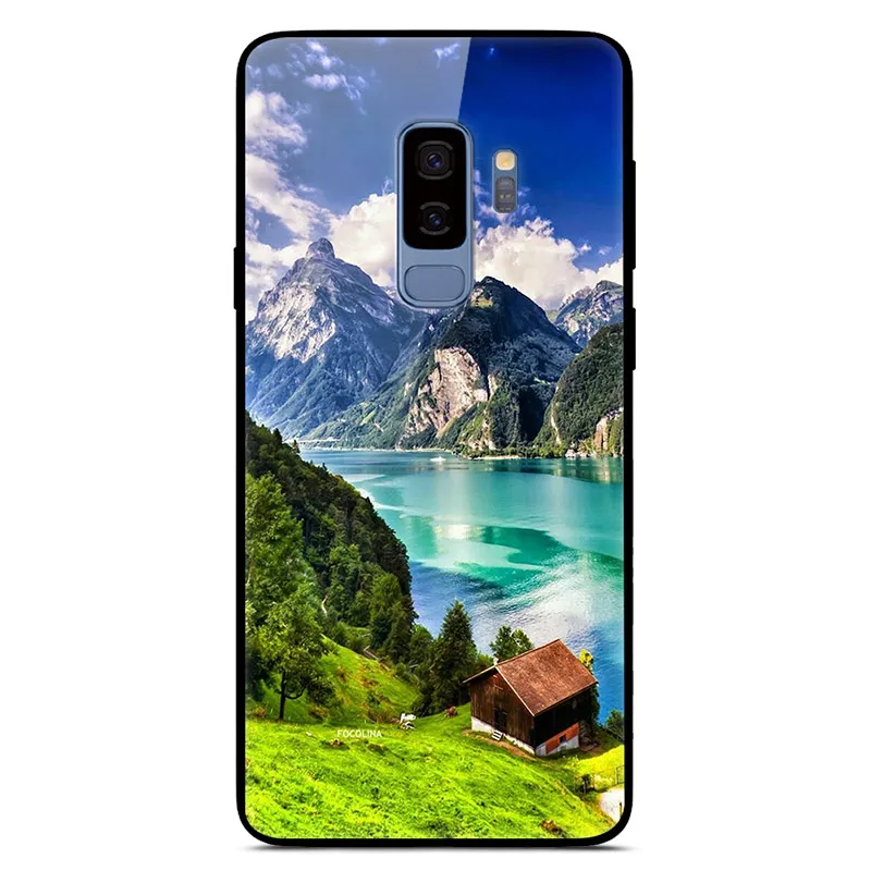 12 Чехол для samsung S9 блестящий чехол Стекло жесткая задняя крышка корпуса для samsung Galaxy S9 плюс чехол мягкий TPU бампер S9+ S9Plus Hoesjes - Цвет: 12