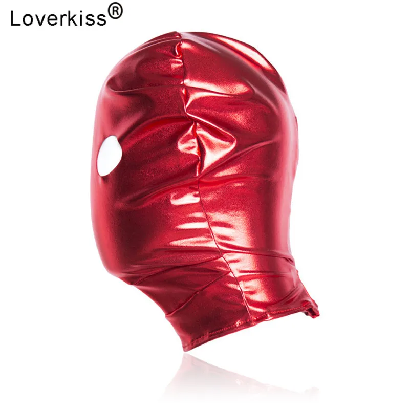 Loverkiss Фетиш маска BDSM латексная капот бондаж для взрослых секс игры удерживающая