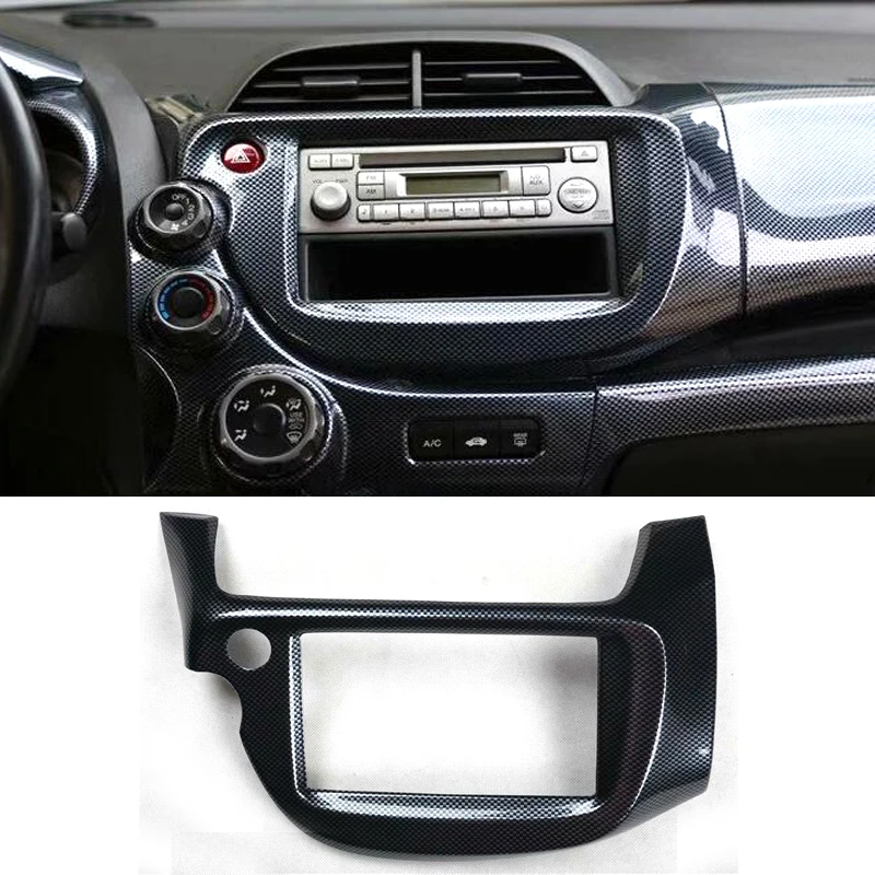 

Car GPS Navigation Panel Decoration Frame Trim Sticker Styling For Honda FIT 2008-2013 LHD ABS Carbon Fiber Style Accessories