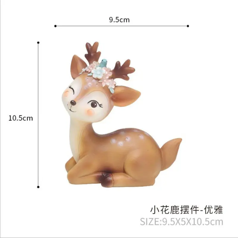Sika deer D Sika украшения в виде оленя с днем рождения, двухслойные украшения для торта в виде цветка, вечерние украшения для детского дня рождения, свадебные принадлежности для выпечки, прекрасный подарок - Цвет: Sika deer D