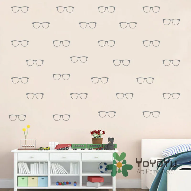 

Cute Glasses Pattern 30 PCS Pack Home Kids Room DIY Wall Sticker Bedroom Art Decal wall paoster home decor muursticker NY-113