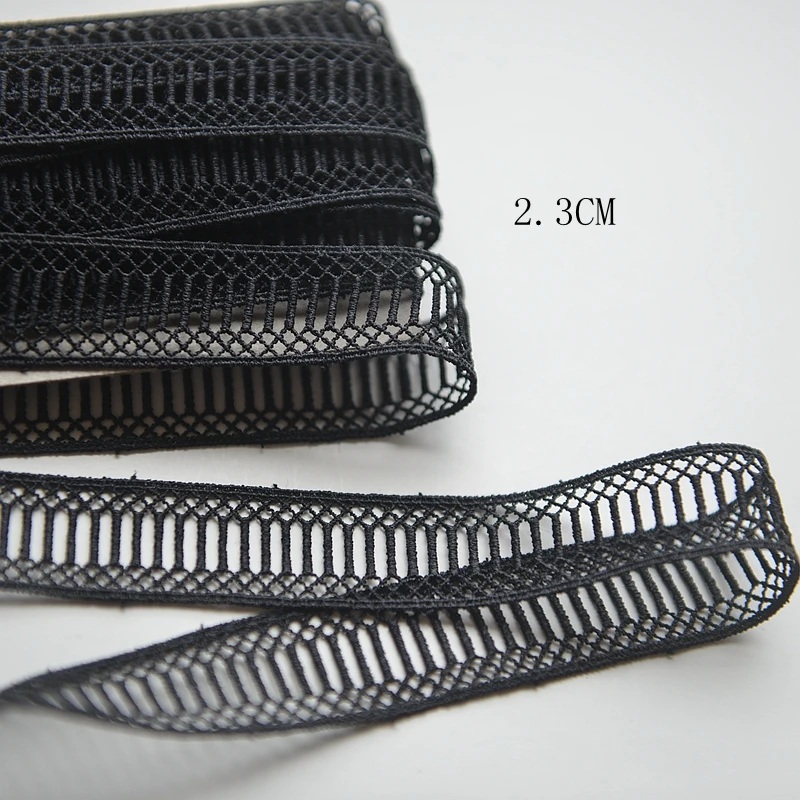 

Hot sale Simple black water soluble embroidery lace Lace width 2.3cm G555