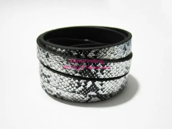 10x2mm Silver snake leather cord 10mm Flat | Украшения и аксессуары