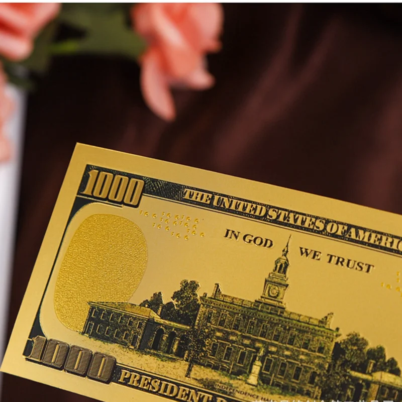 50 шт./лот $1000 банкнот Золотая фольга банкноты США президент Дональд Трамп сбор
