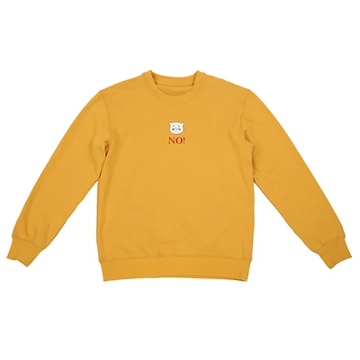 yellow jumper Повседневные хлопковые свободные пуловеры MSKOOK с круглым вырезом и принтом кота, джемперы для девочек(FUN KIK - Цвет: yellow jumper
