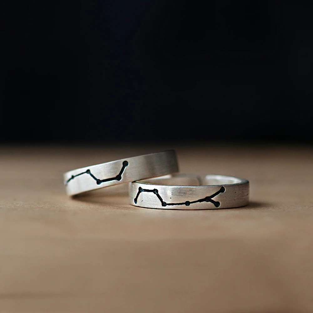 925 Серебряное кольцо Созвездие Ювелирные изделия Anillos Винтаж обмотки Шарм минимализм подарок маме на день рождения Haut Femme кольца для женщин