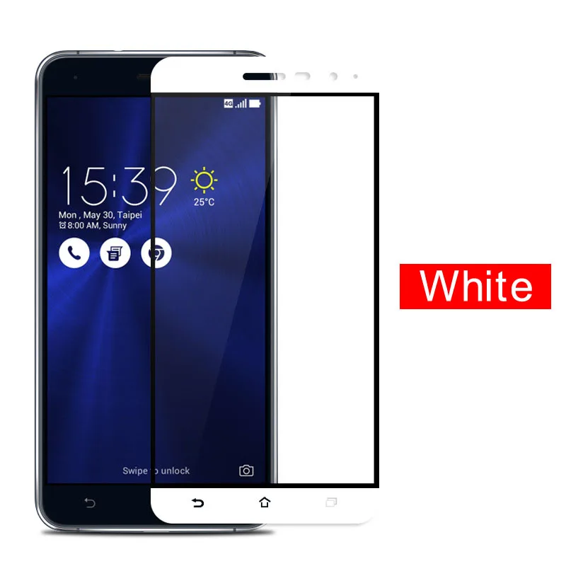 White Полное покрытие из закаленного стекла для ASUS Zenfone 4 Max ZC554KL ZC520KL ZE554KL защита экрана ZE554 ZC520 ZC554 KL защитная пленка - Цвет: White