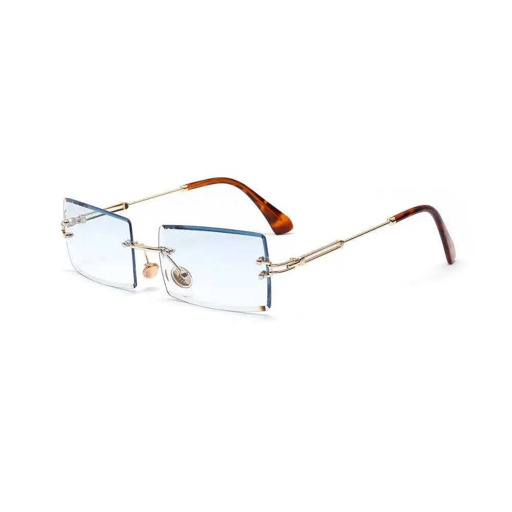 Square Sunglasses Women New Fashion Vintage Borderless Diamond Trimming Luxury Brand Designer Ladies Oculus UV400 Eyewear - Цвет линз: 4