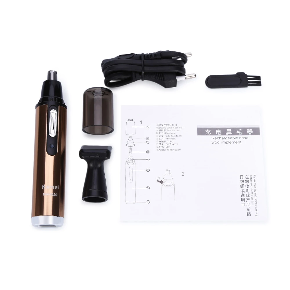 Новый Kemei 2 в 1 Электрический триммер для носа Перезаряжаемые Для женщин Уход за