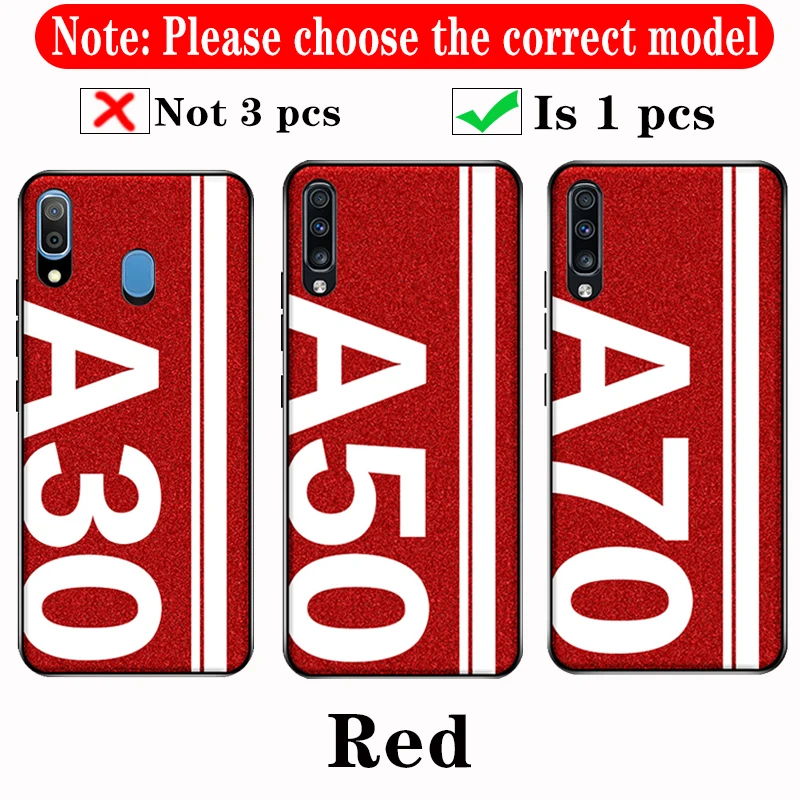 Digital - Red Чехол для samsung A50, роскошный кожаный силиконовый мягкий защитный чехол для samsung Galaxy A30 A50 A70, противоударный чехол - Цвет: Digital - Red