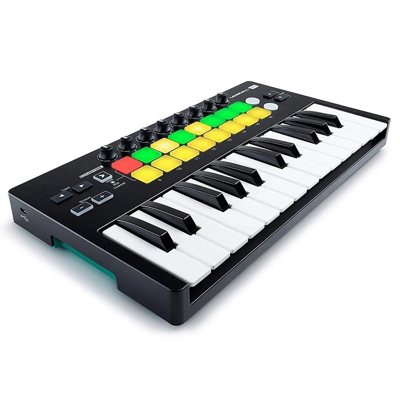 Novation Launchkey Mini MK2 MKII портативный 25-ключ USB Ableton Live Lite MIDI контроллер клавиатуры чувствительной барабанные тормозные колодки для ди-Джея свет для сцены парти
