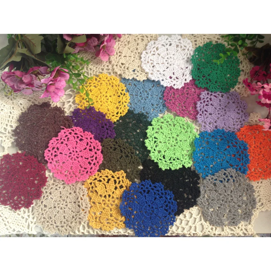 50 шт./лот Ручной крюк цветок Coaster 10 см кружевные цветы Оптовая Продажа Салфетка