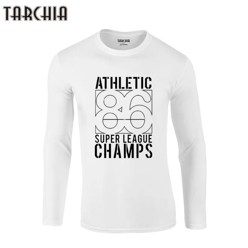 TARCHIA 2021 футболка с длинным рукавом принтом мужские 100% хлопковые футболки летняя