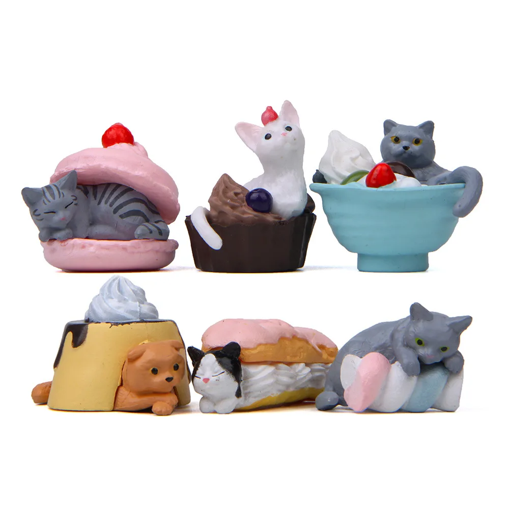 6 шт./лот Kawaii Cat фигурки игрушки ПВХ животные кошка Коллекционная модель куклы
