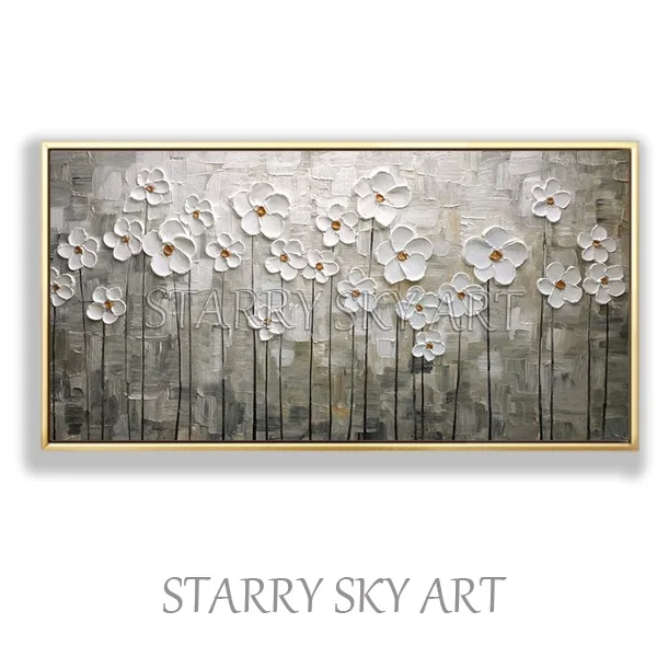 Flower Painting B Лучшая настенная живопись, ручная роспись, высокое качество, текстурированные современные цветы, акриловая живопись на холсте, акриловый нож, живопись для декора стен - Цвет: Flower Painting B