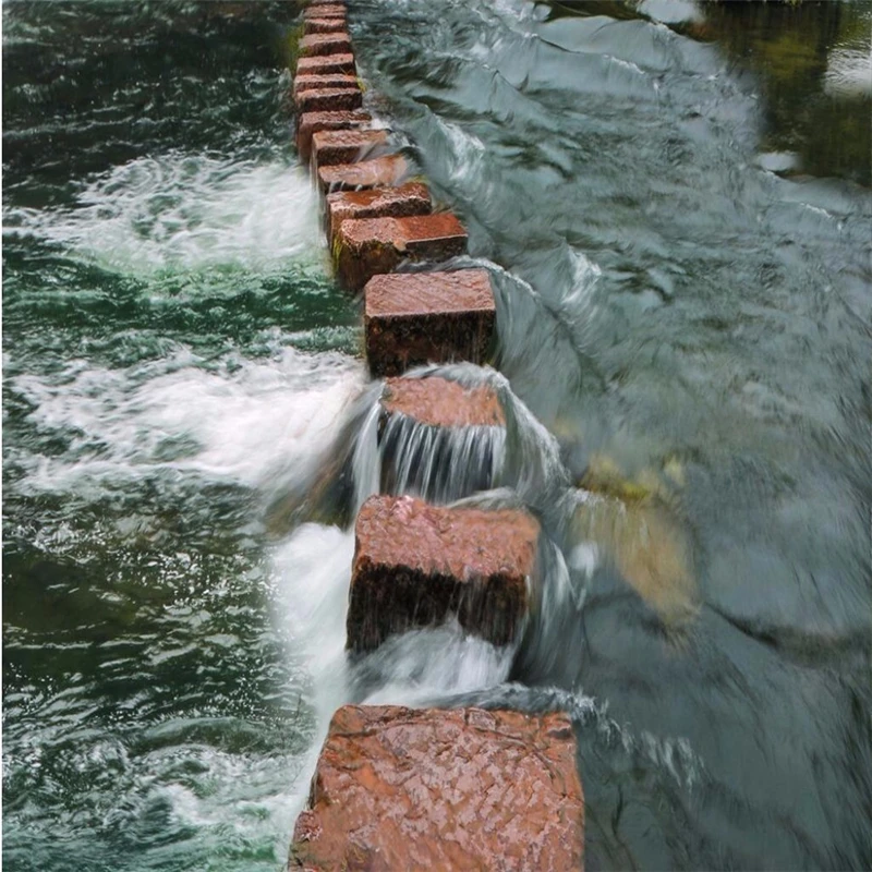 Beibehang Custom photo 3d flooring modern art river stone bathroom sticker PVC self-adhesive wallpaper | Обустройство дома