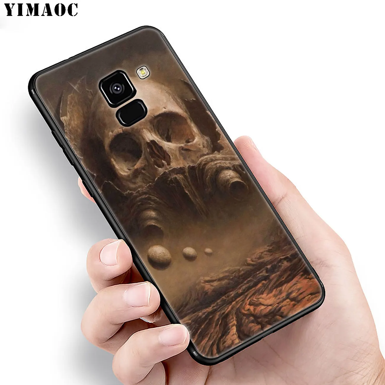 YIMAOC Мягкий силиконовый чехол для телефона с черепом цветком вороной Samsung Galaxy A6 A9 A8