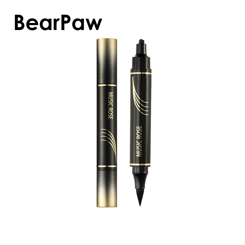 BearPaw длительный моды eyeshandow штамп Для женщин Красота макияжная подводка для глаз двойной черных кругов под глазами тени штамп гелевая ручка Водонепроницаемый