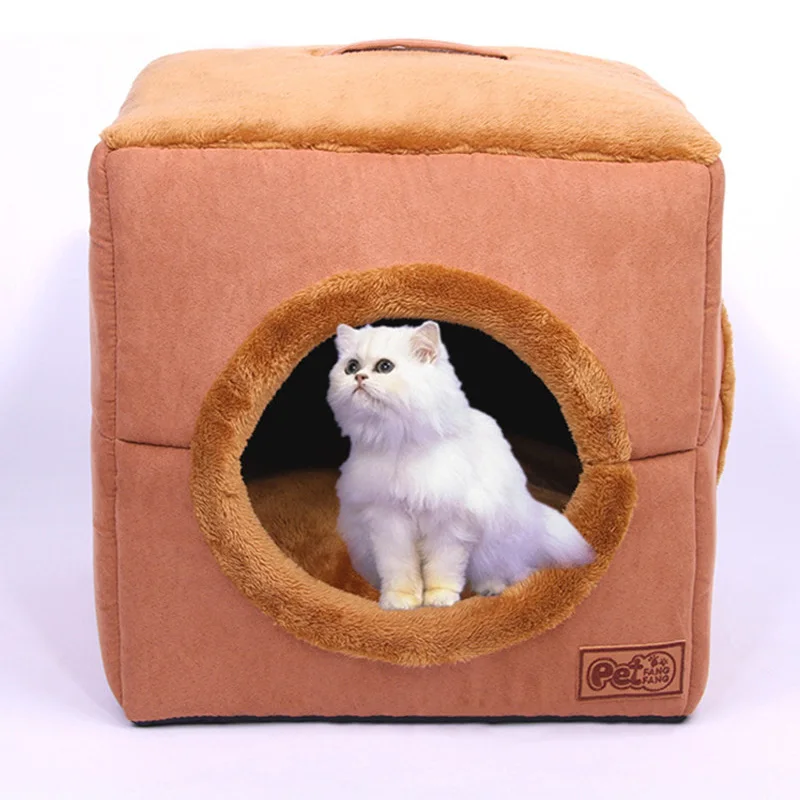 Удобный домик для домашних животных складная кровать мягкая зимняя подушка софа