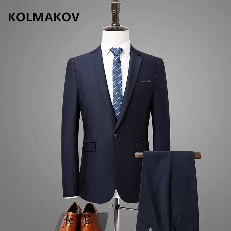 

Мужской облегающий Свадебный костюм KOLMAKOV, весна 2019, горячая Распродажа