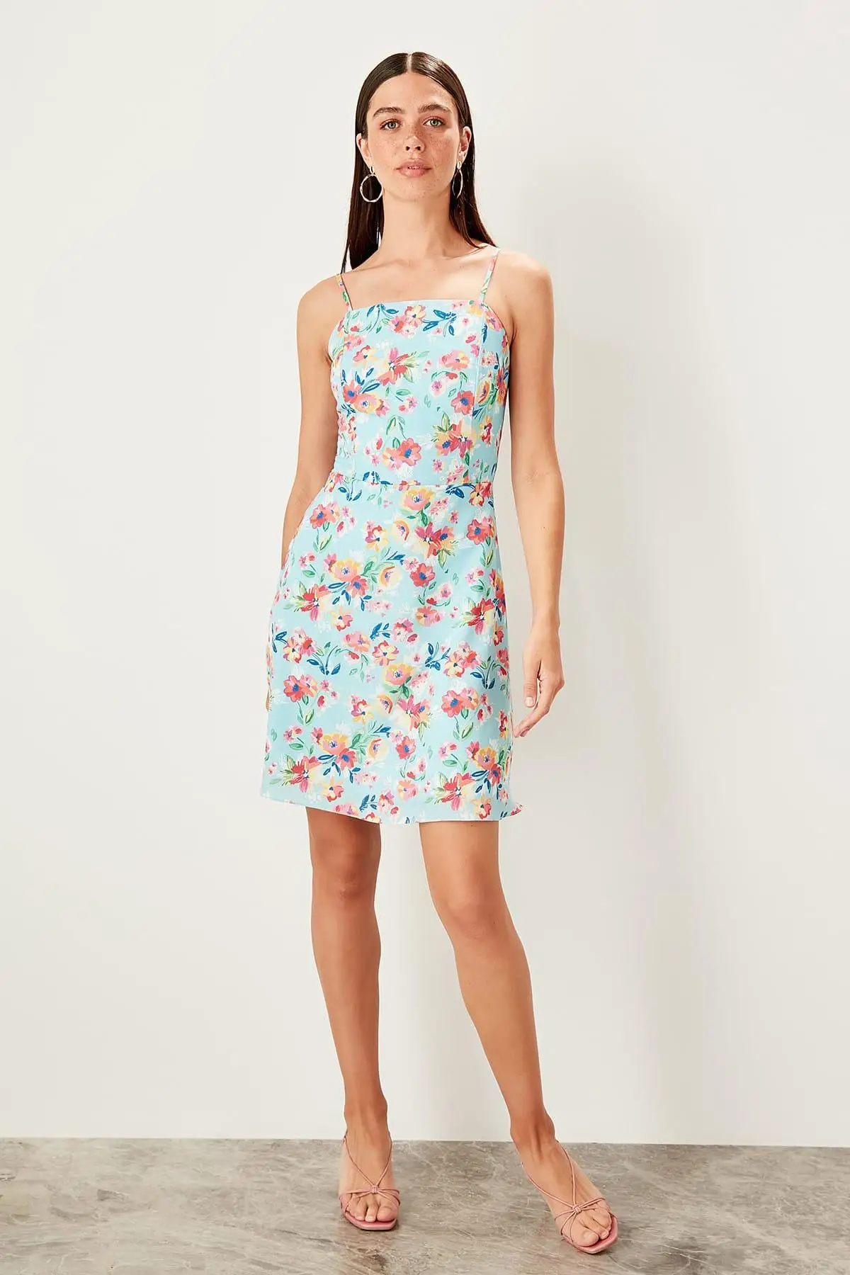 Trendyol Mavi Платье с рисунком TWOSS19EL0068|Женские платья| |