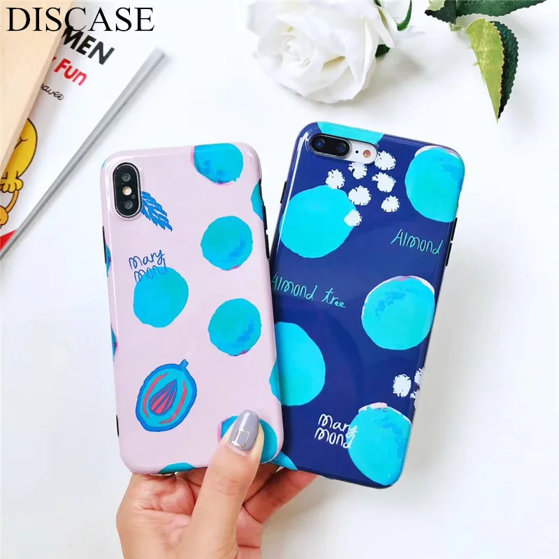 DISCASE чехол для телефона iphone X Простой INS ретро свежие фрукты 6 S 7 8 плюс IMD Глянцевая