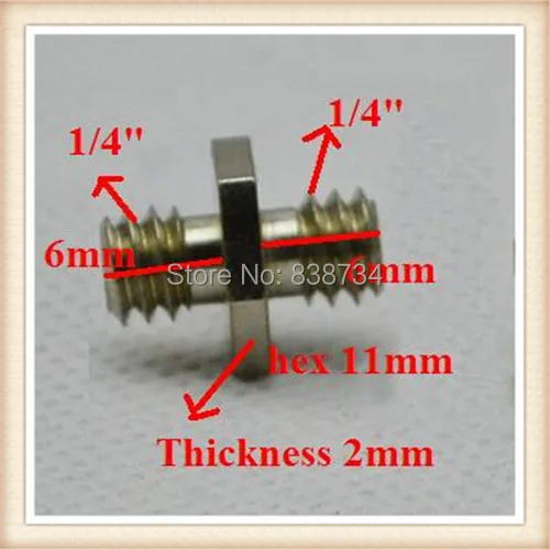 10 шт. никелированный 1/4 &quotдвойной резьбовой винт адаптер для камеры|thread screw|double